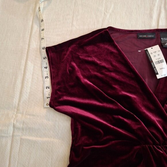 NY & Co Velvet Babydoll Top Sz S Whimsigoth Boho Holiday Cocktail Party NWT - Picture 13 of 13